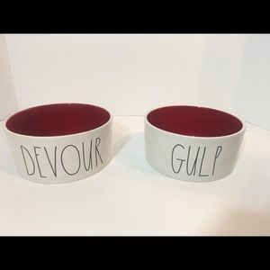 NEW  Rae Dunn “Gulp” and “Devour” dog bowls